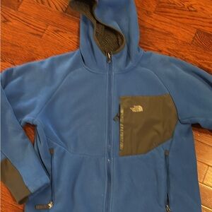 The North Face Kids Blue and Gray Sherpa Hoodie